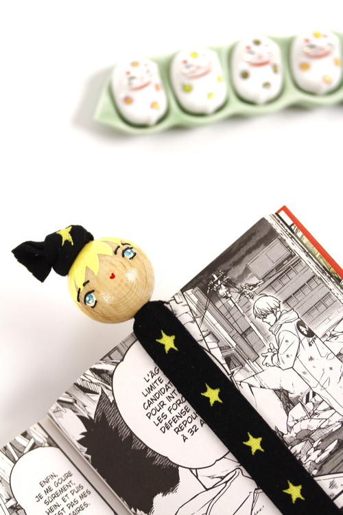 (image pour) Gros Marque Page Elastique Manga Etoile Jaune